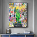 Art Poster With Statue Of Liberty Street Abstract Graffiti Canvas Painting Decoration